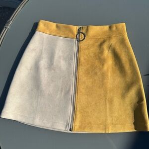 Zara retro zippered two tone mini skirt size Small EUC
